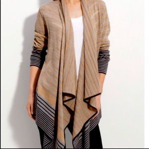 St. John Waterfall Open Cardigan Striped